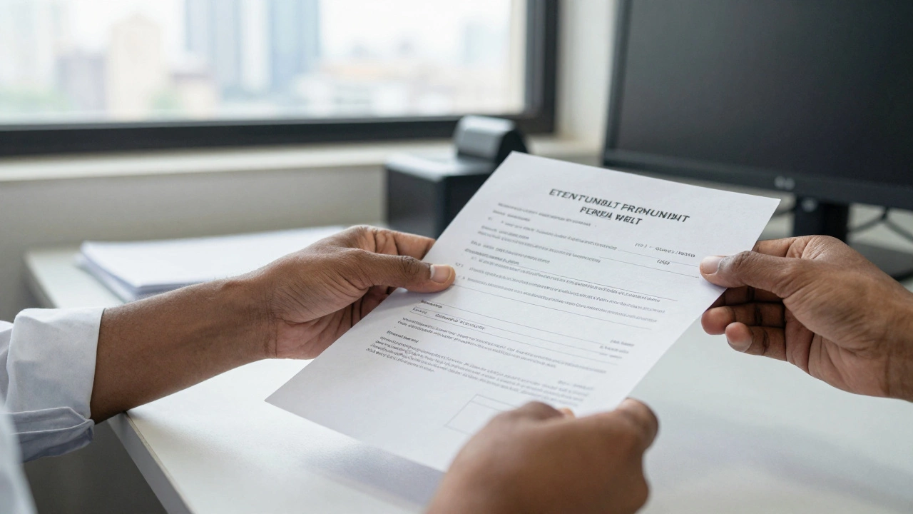 Indian official reviewing event permit documents at municipal office