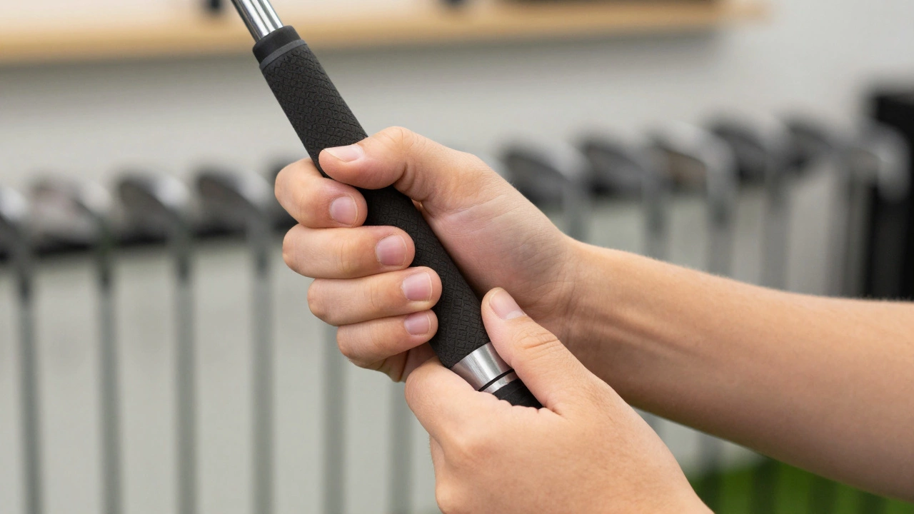 Comparison of thick adult vs thin junior golf club grips