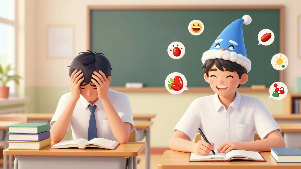 Illustration showing stress relief and joy through playful school activities