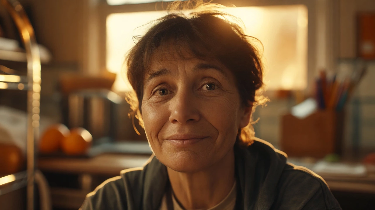 Portrait of a smiling individual in golden light, symbolizing personal transformation through charity.